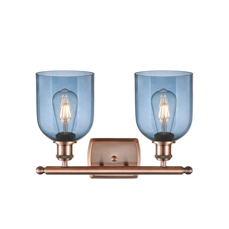Allysson 2 - Light Dimmable Vanity Light, Princess Blue, Antique Copper
