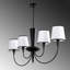 Lustre élégant en métal noir Feledy, hauteur réglable, 46,5 po x 7,9 po x 32,7 po | 4 x douilles E27 jusqu'à 40 W, IP20, capuchon en tissu élégant, parfait pour la salle à manger et les espaces de vie, design moderne avec concept noir et blanc