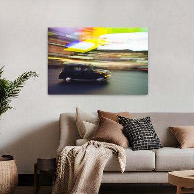 Blurred Motion Of A London Taxi At Piccadilly Circus, London, England Contemporary Landscape Nature Wall Art