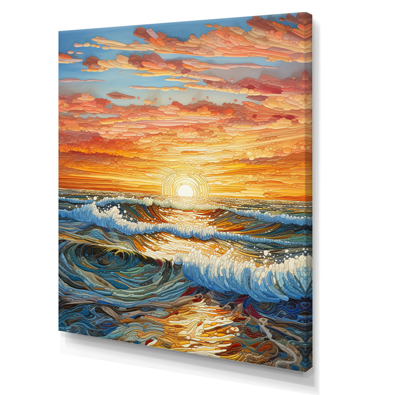 Rainbow Ocean Sunrise V, Toile tendue, H 44 po x l 34 po x P 1,5 po