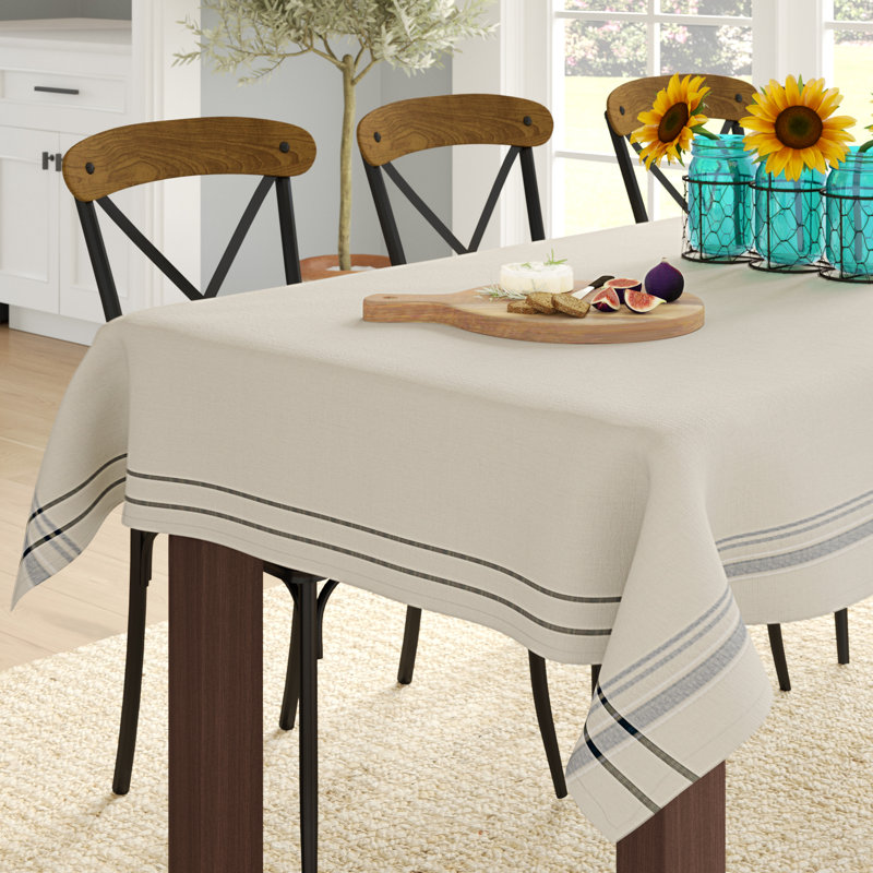 Shelton 100% Cotton Tablecloth, 120" L x 60" D, Blue