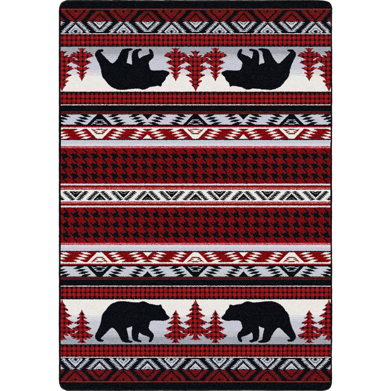 Dlinda Bear Houndstooth, Rectangle 3 pi 10 po x 5 pi 4 po