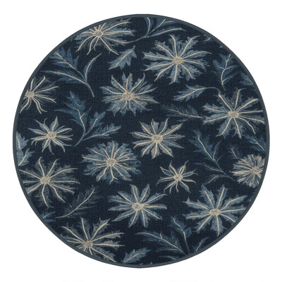 Machine Washable Botanical Gray Area Rug