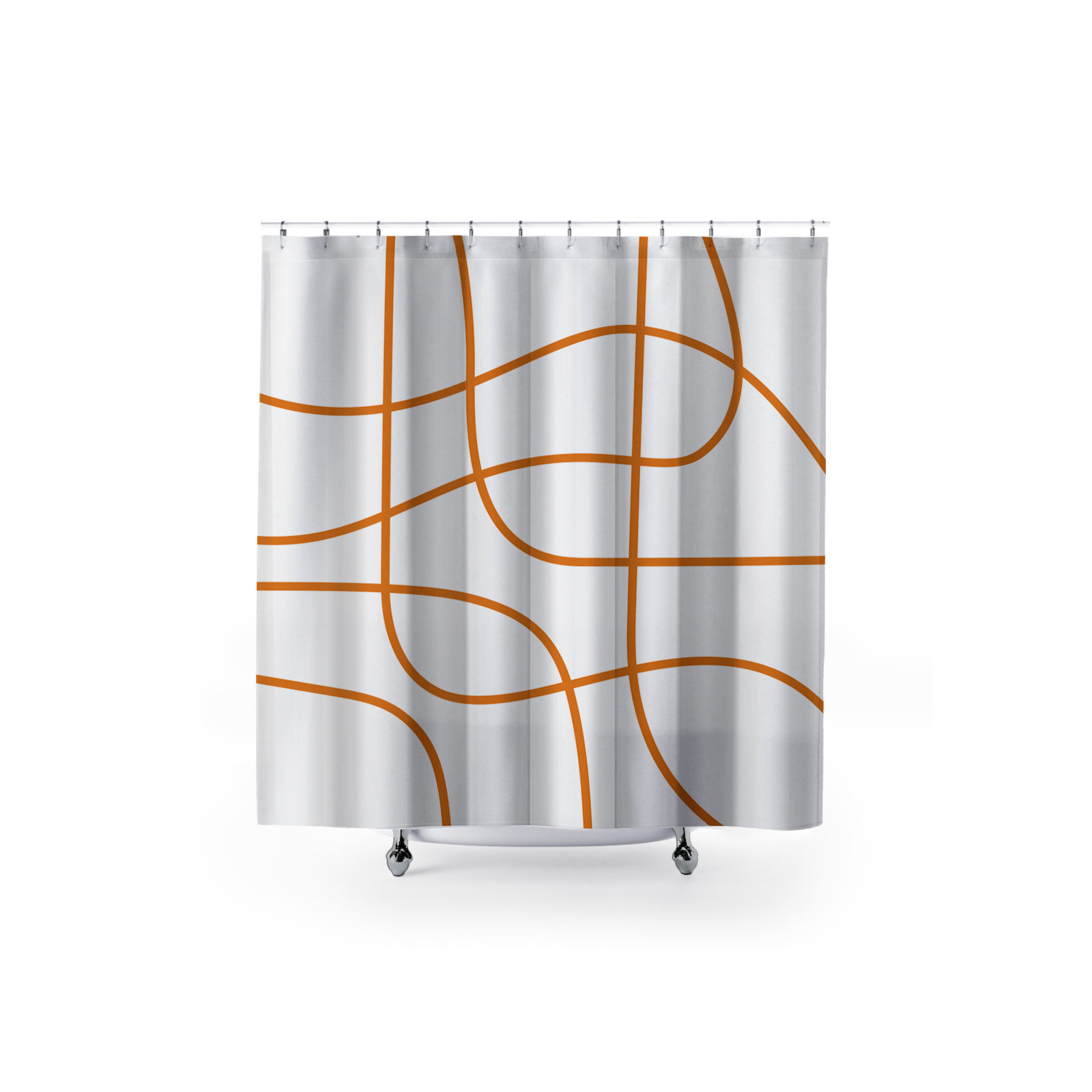 Coco Polyester Shower Curtain, Orange