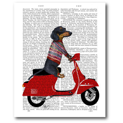 " Dachshund On A Moped "