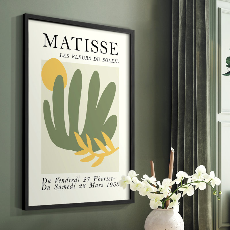 Matisse CCLxxviii, reproduction encadrée - bois massif, Noir, noir, noir, noir, H 14 po x l 11 po