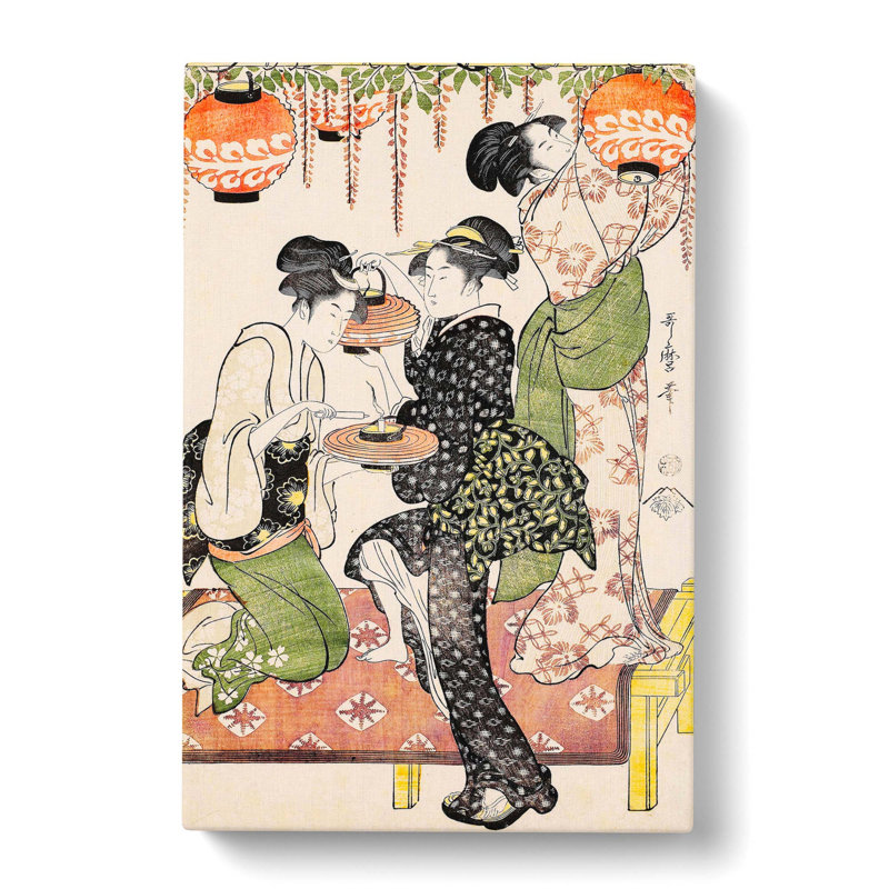 Ladies Under a Wisteria Tree by Kitagawa Utamaro - Wrapped Canvas Art - Wrapped Canvas, 76cm H x 50cm W x 3cm D