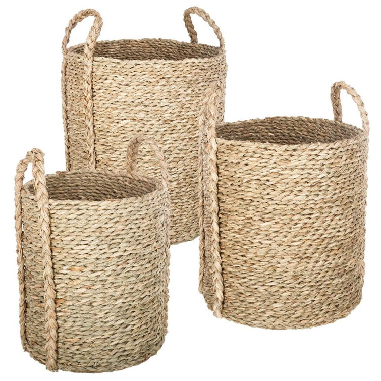 Highland Dunes Ratten 3 Piece Basket Set | Wayfair.co.uk