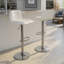 Tabouret de bar réglable en métal chromé et similicuir blanc - ensemble de 2-927696322