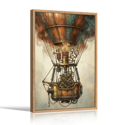 Steampunk dirigeable, reproduction d'art sur toile, ensemble de 1
