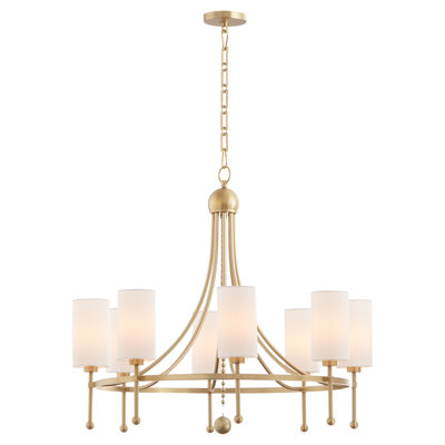 Lee Boulevard 8 Light Bead Chandelier | Aged Brass
