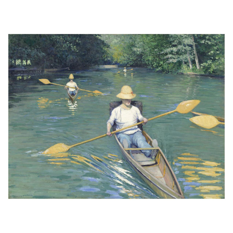 Skiffs by Gustave Caillebotte - Giclee Print, 22" H x 28" W
