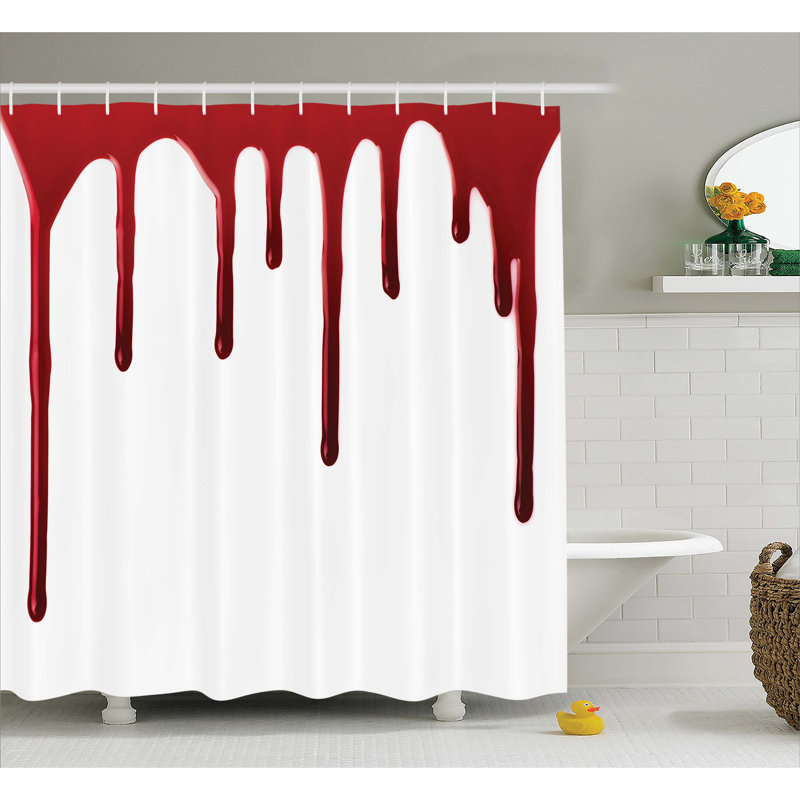 Rideau de douche simple sanglante halloween zombie crime, H 84 po x l 69 po