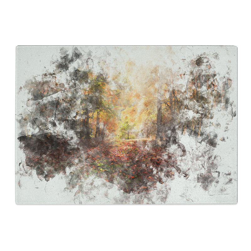 Tempered Glass Sunlight Through the Trees Chopping Board, 20 cm x 28.5 cm