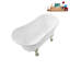 Baignoire de trempage sur pied 51 po en acrylique avec bonde, pattes et plateau en bambou Streamline-72770754-76231165