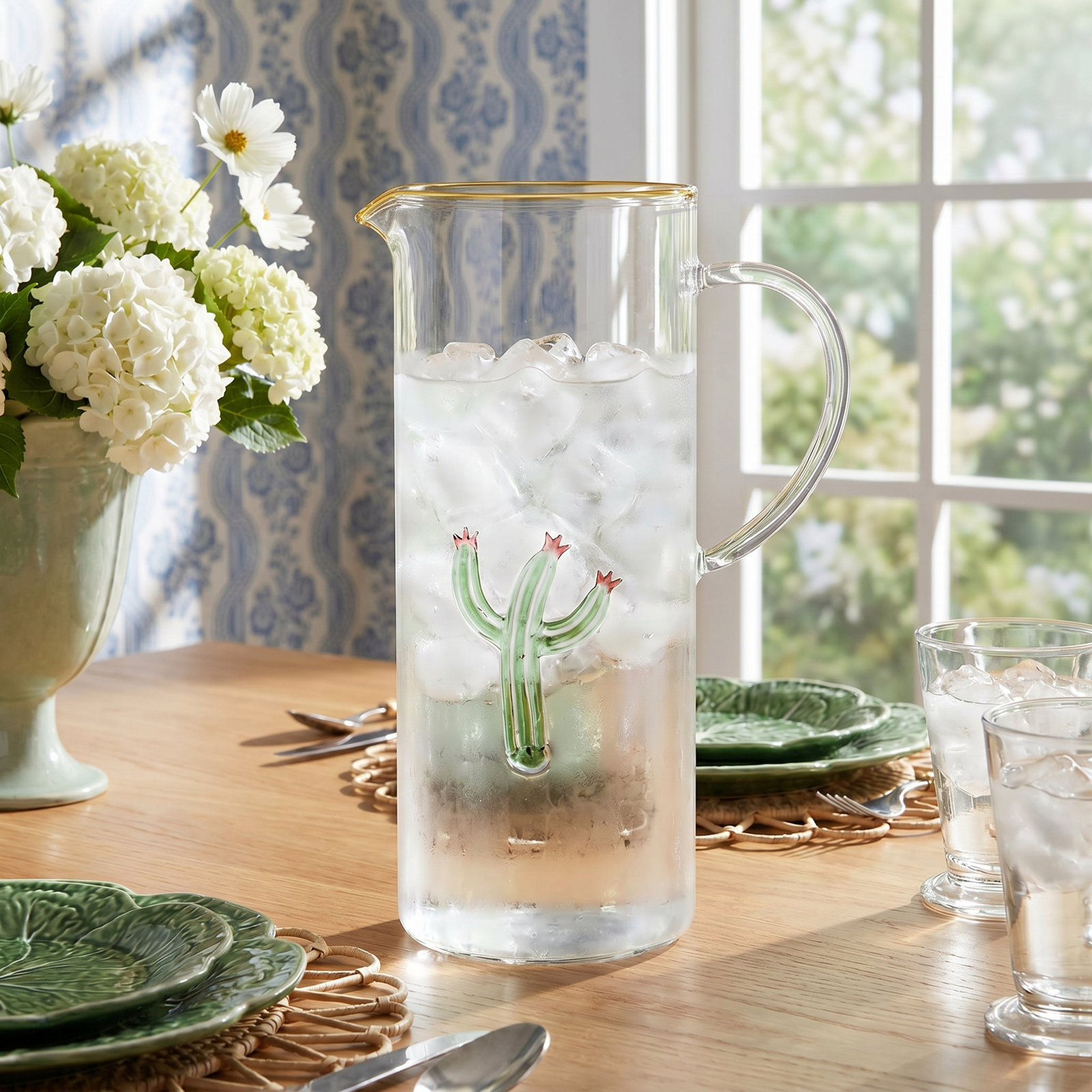 Cactus 44.8oz. Glass Pitcher