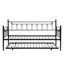 Lit de jour avec couchette en noir - Conception moderne pour améliorer l'espace, durabilité de la structure en métal, endroit de repos calme et paisible, ensemble d'assemblage facile, aucun sommier tapissier requis, peut supporter une efficacité de 250/350 lb,