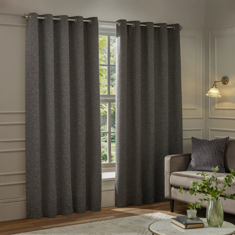 Galaxy Room Darkening Curtain Panel Pair, Grey, 229cm Width x 137cm Drop