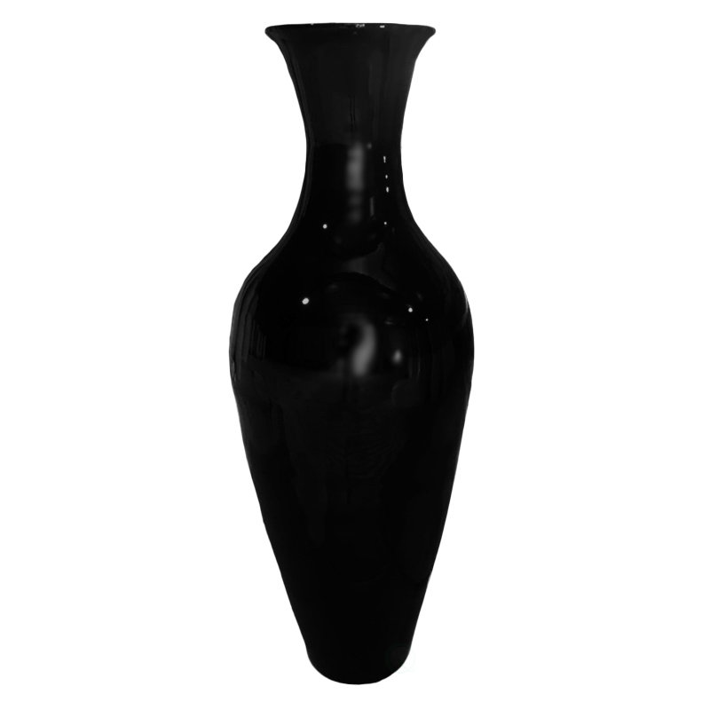 Claxton Handmade Wood Floor Vase, 37" H x 14" W x 14" D, Black