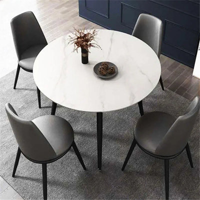 Table de salle à manger moderne pour 4 personnes avec dessus en marbre