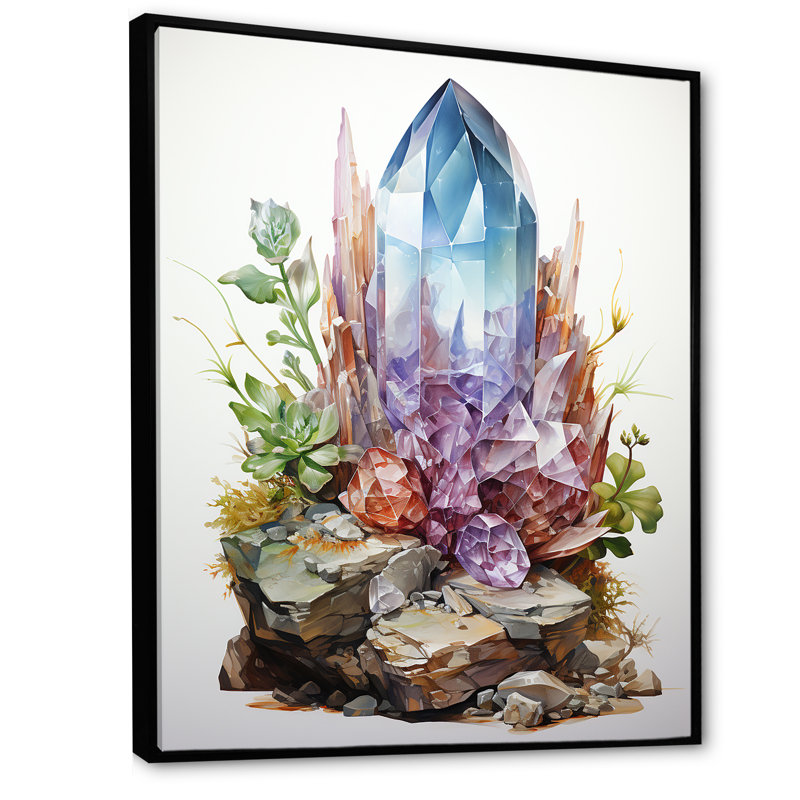 Spiritual Stone Quartz III - Impression, H 20 po x l 12 po x P 1 po, Cadre flottant noir