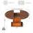 Extendable Round/Oval Dining Table for 4-8, Kitchen Table with LED Light and Removable Leaves, Storage Cabinet with Glass Shelf for Dining Room or Kitchen