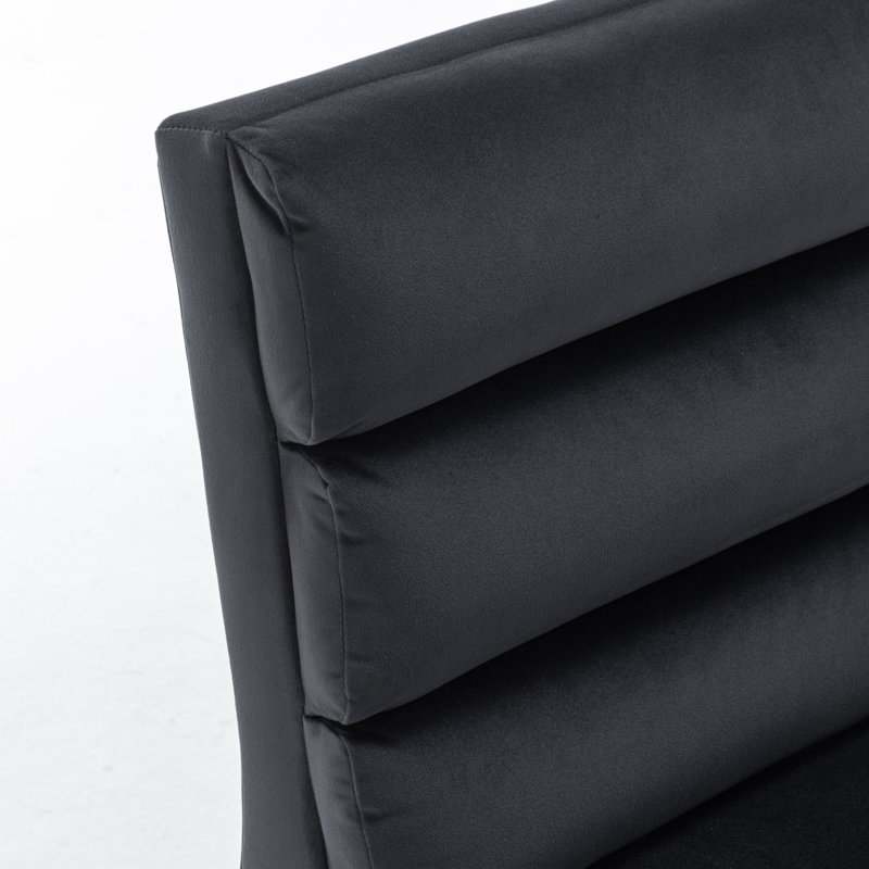 Cowger Velvet Upholstered Side Chair, Black