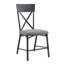 Chaise d'appoint grise et noire sable avec dossier en forme de X (ensemble de 2)