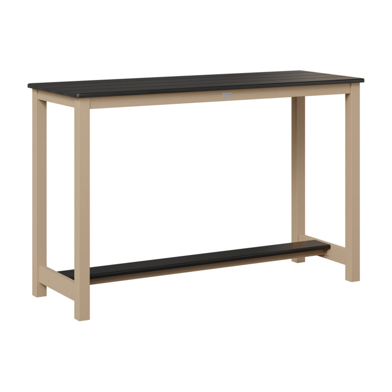 Table de bar Berlin Gardens, H 38,5 po x l 60 po x P 22 po, Noir martelé, Sahara moucheté