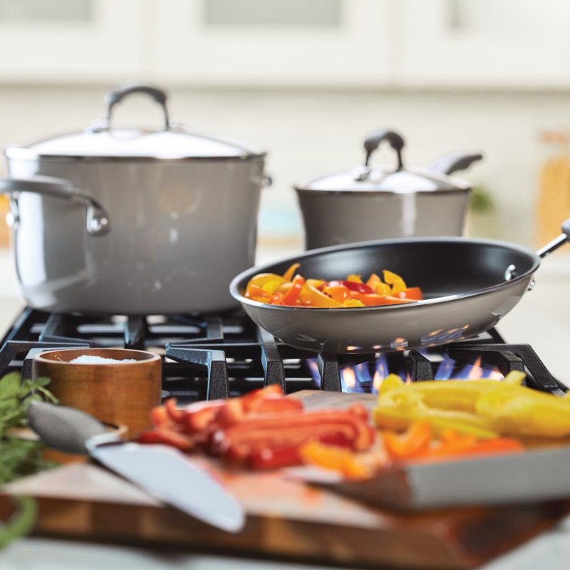 Rachael Ray Classic Nonstick Frying Pan / Skillet, 12.5", Sea Salt Gray
