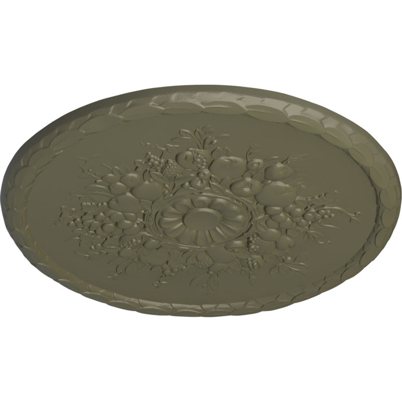 Médaillon de plafond Endurathane Robin, DO 22 1/4 po x P 4 3/4 po x P 1 1/4 po (convient aux auvents jusqu'à 6 1/4 po), fini étain peint à la main