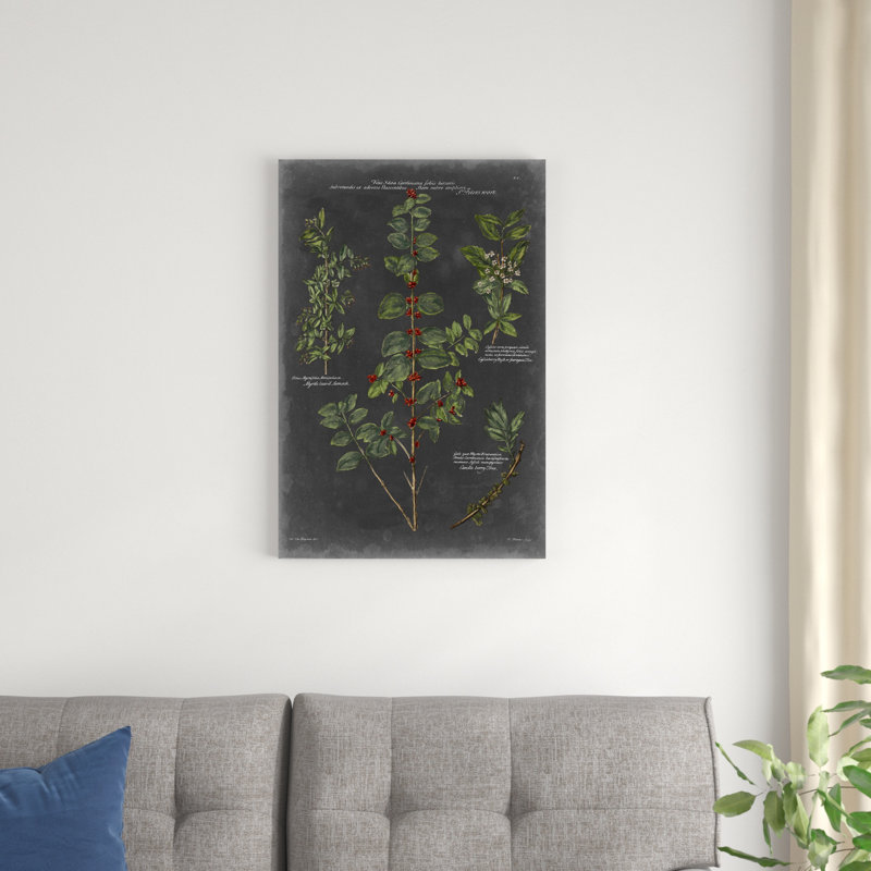 Tableau botanique rétro, H 30 po x l 20 po x P 1,25 po