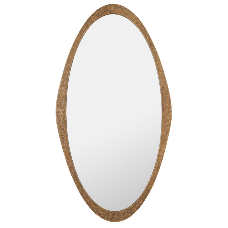 Bores Metal Flat Wall Mirror, Brass