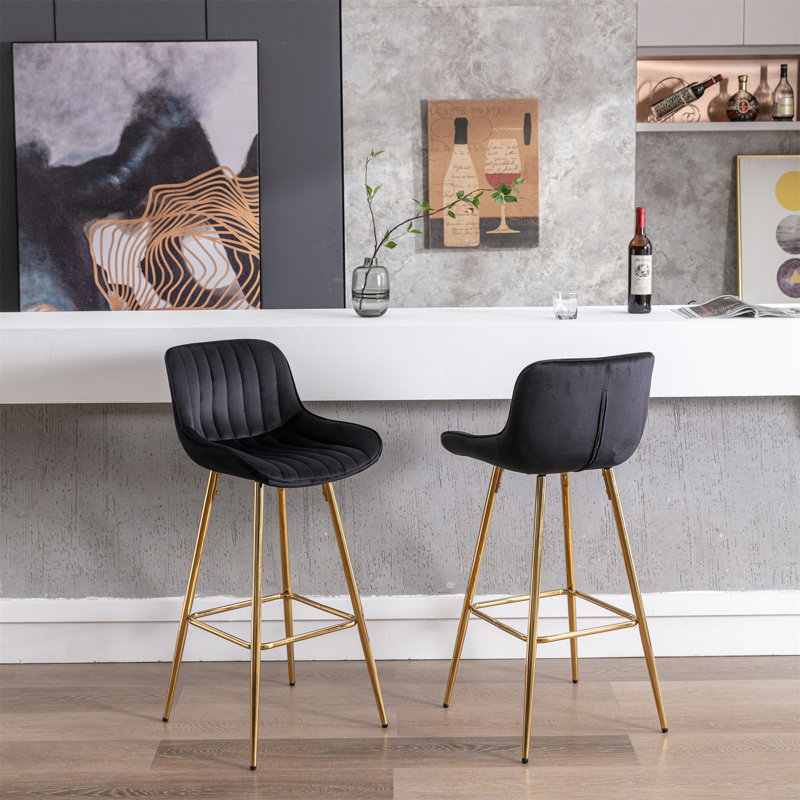 Ensemble de 2 tabourets de bar, Noir, Tabouret de bar (siège d'une hauteur de 30 po)