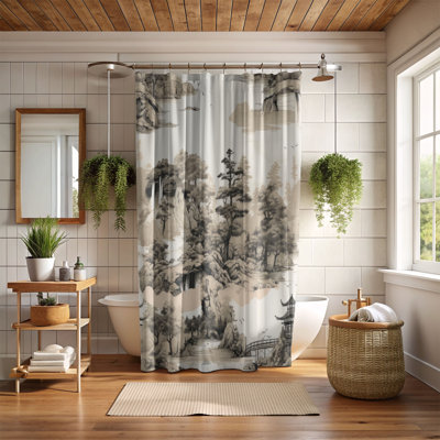 Asian Flora - Rideau de douche Premium