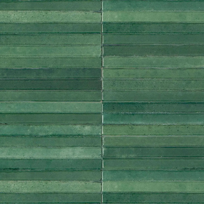 Lucca 2.5" x 9.5" Italian 3D Porcelain Subway Tile, Sea Water Green