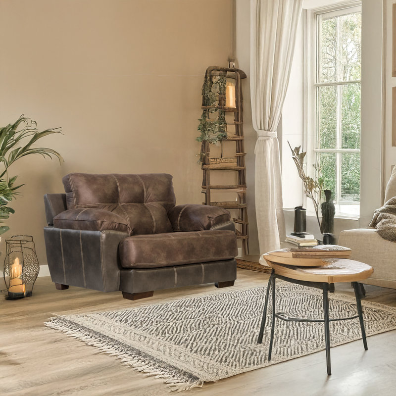 Fauteuil rembourré et demi Alezandra, Mélange de polyester crépuscule