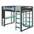 Full-Size Wooden Loft Bed With Desk, Shelves, Power Plug & USB/Type-C Ports, Plus RGB Lighting-2134719386