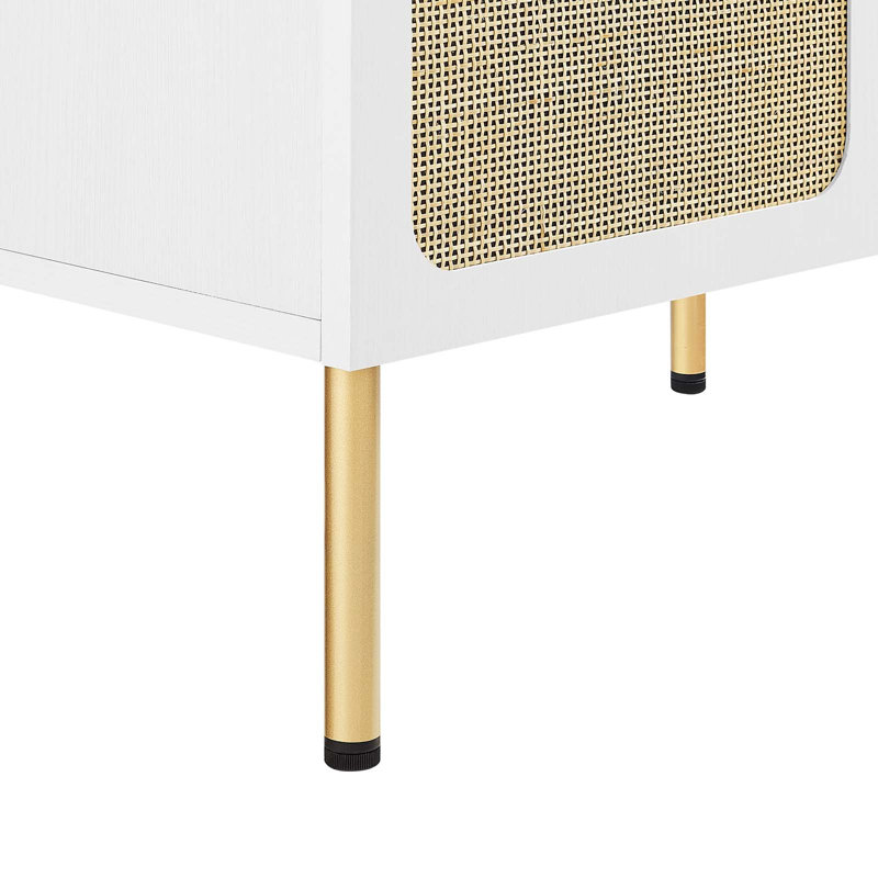 Meuble-lavabo simple 30 po avec plateau en bois Modway, Blanc / doré, Blanc