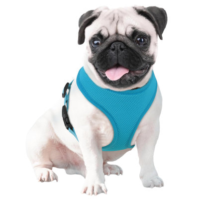 Mesh Dog Harness, No Pull Harness Adjustable Soft Padded Pet Vest with D-Ring & Buckle for Dogs Cats