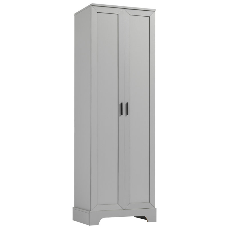 Armoire de rangement avec deux portes pour salle de bain, bureau, tablette réglable, panneau de fibres à densité moyenne