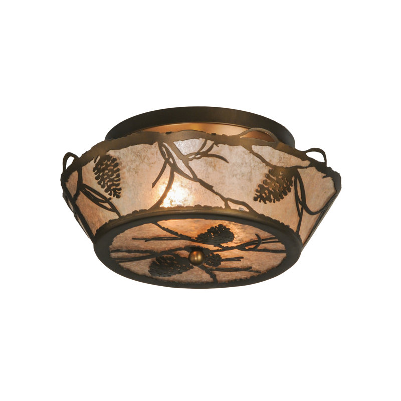 Antique Copper Pine Cone 8" Indoor/Outdoor Flush Mount