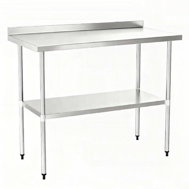 24x60 Inch Stainless Steel Work Table with Backsplash and Undershelf