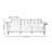 Mid-century Wood Straight Sofa