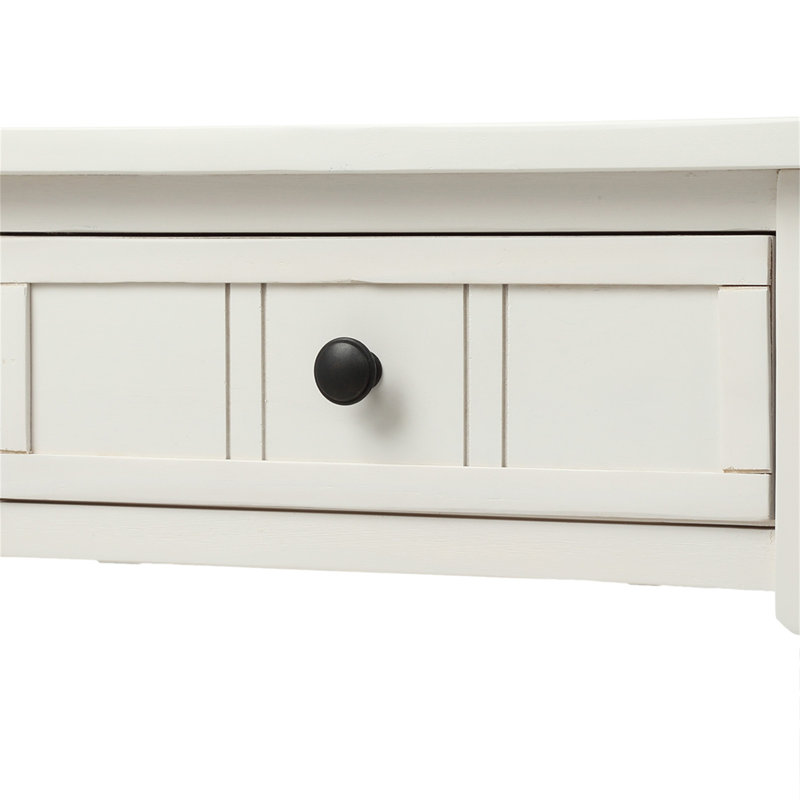 Console Daisy Series avec deux tiroirs et une tablette inférieure, Ivoire ivoire, H 30,25 po x l 35,43 po x P 13,8 po
