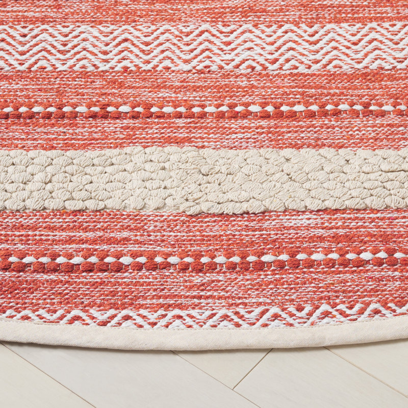 Tapis orange / ivoire Fransien 976, Rond 6 pi