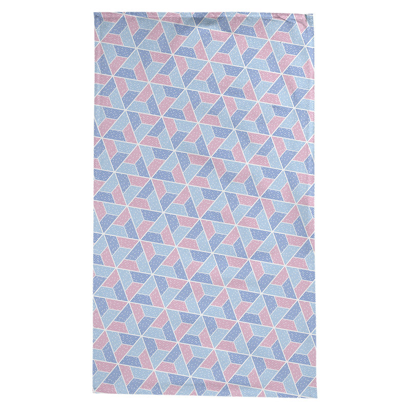 Leffel Trapezoids Tablecloth, Blue/Pink