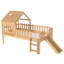 Lit mezzanine House, lit mezzanine en bois avec glissade, lumières DEL et fenêtre, lit maisonnette, lit d'enfant Playhouse, aucun sommier nécessaire, cadre de lit mezzanine Playhouse pour petite chambre d'enfant-133592555-133592556