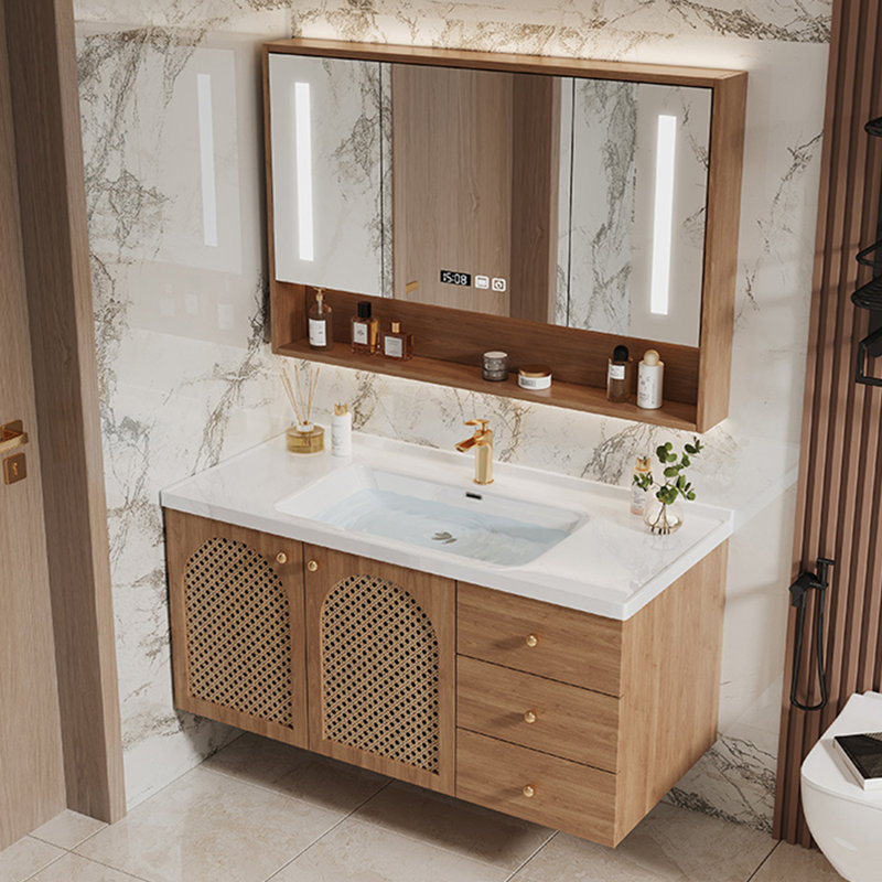 Japanese style simple stylish bathroom cabinet