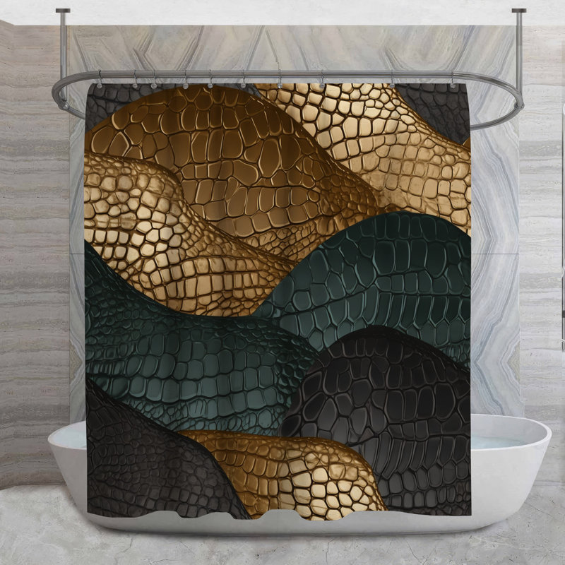 Rideau de douche exotique - Pèse-personne reptile, H 93 po x l 70 po